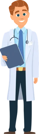 Male doctor with report  Illustration