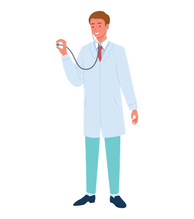 Male Doctor with stethoscope  Illustration