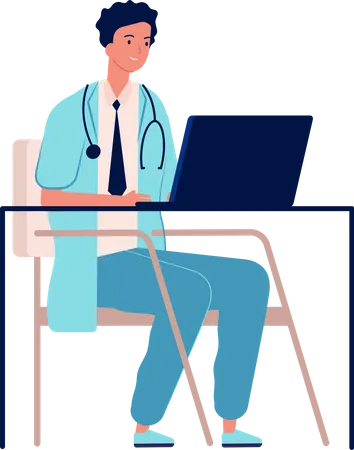Doctor Male Healthcare Medical Person Work Manager Man Illustration