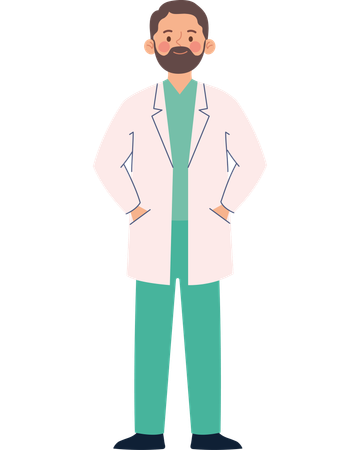 Male Doctor Working Proudly on Labor Day  Illustration