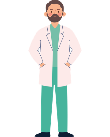 Male Doctor Working Proudly on Labor Day  Illustration
