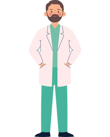 Male Doctor Working Proudly on Labor Day  Illustration