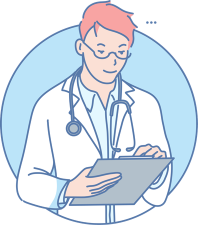 Male doctor write prescription  Illustration