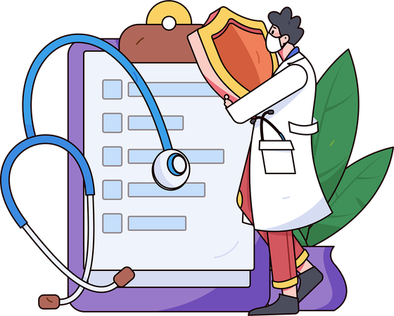 Male Doctor write prescription  Illustration