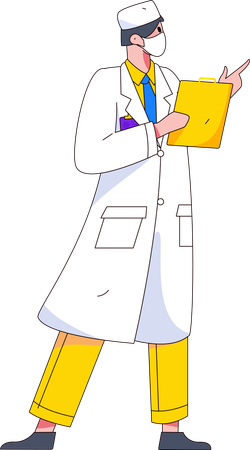 Male doctor writing note  Illustration