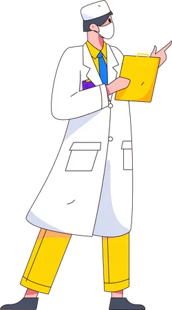 Male doctor writing note  Illustration