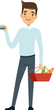 Male doing card payment  Illustration