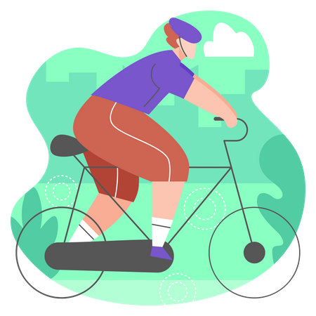 Male doing cycling Illustration