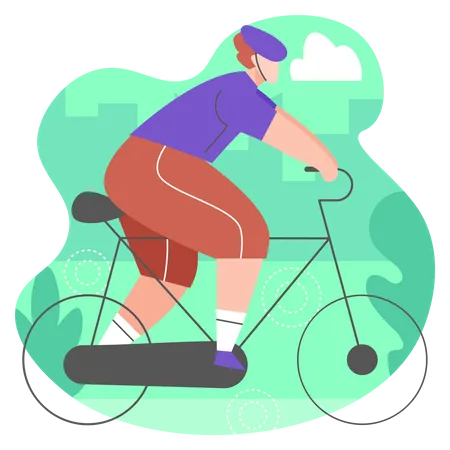 Male doing cycling  Illustration