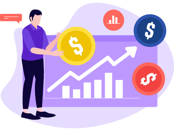 Male Doing Investment Analysis  Illustration