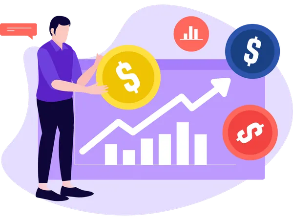 Male Doing Investment Analysis  Illustration