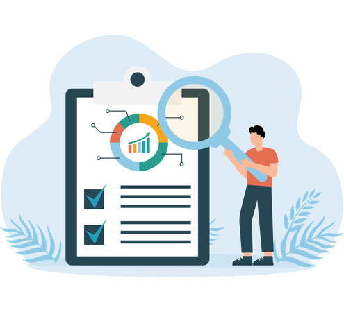 Male Doing Market Analysis  Illustration