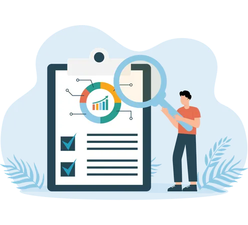 Male Doing Market Analysis  Illustration