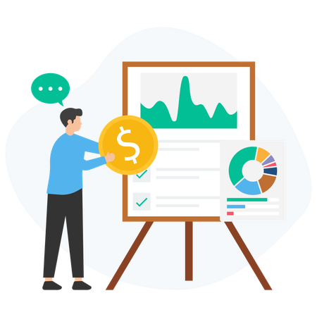 Male Doing Market Statistic  Illustration