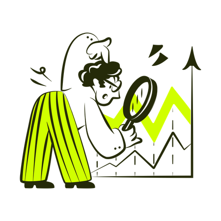 Male Doing Marketing Performance Analysis  Illustration