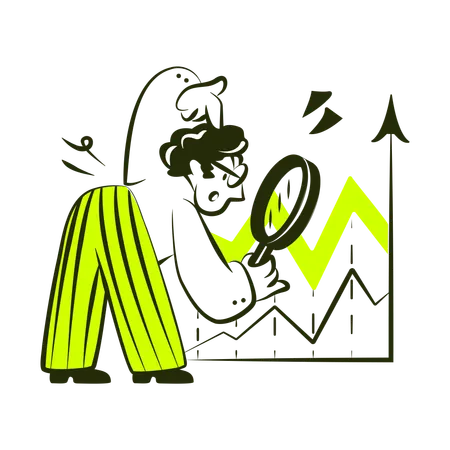 Male Doing Marketing Performance Analysis  Illustration