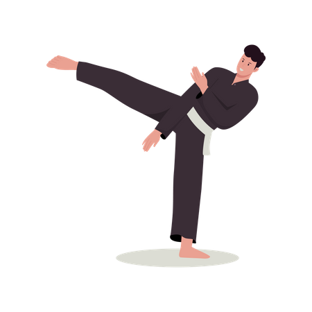 Male doing Martial art  Illustration