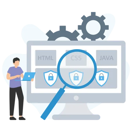 Male Doing Security Analysis  Illustration