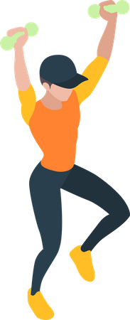 Male doing workout  Illustration