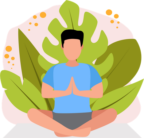 Male Doing Yoga  Illustration