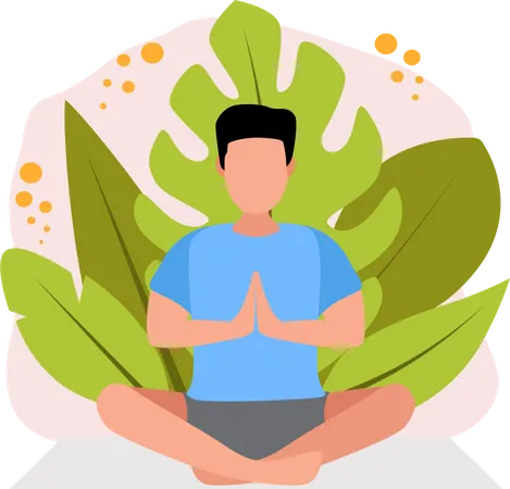 Male Doing Yoga  Illustration