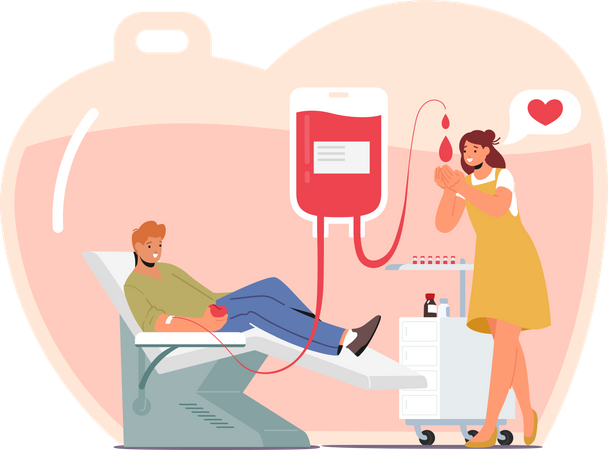 Male Donate Blood  Illustration