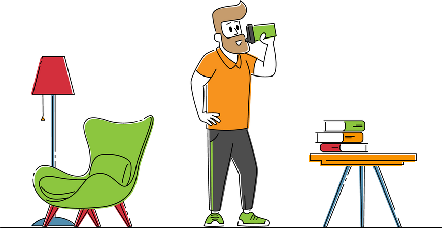Male Drinking Fresh Water after Morning Exercising  Illustration