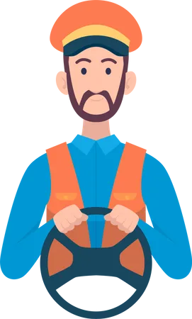 Drivers Avatars Transportation Character Man Woman Illustration
