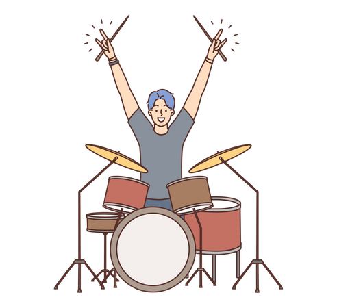 Male drummer  Illustration