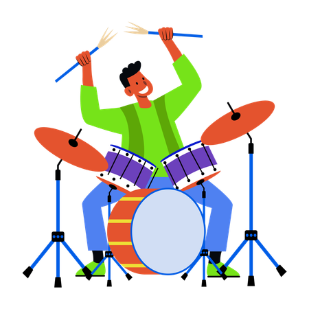 Male Drummer  Illustration