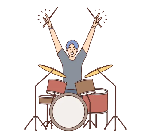 Male drummer  Illustration