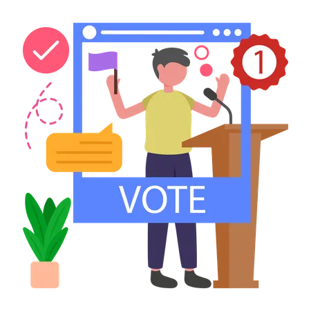 Male Election Winner  Illustration