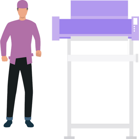 Male electrician standing  Illustration
