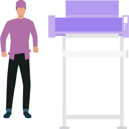 Male electrician standing  Illustration