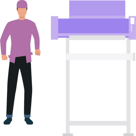 Male electrician standing  Illustration