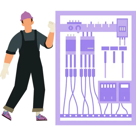 The Electrician Is Working Illustration