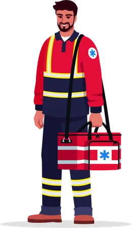 Male emergency medical technician Illustration
