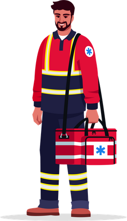 Male emergency medical technician  Illustration