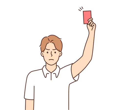 Male empire showing red card Illustration