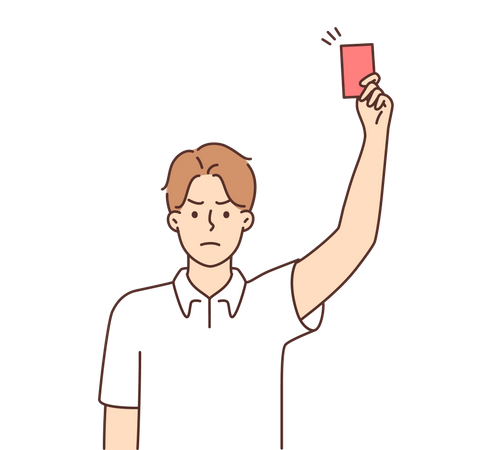 Male empire showing red card  Illustration