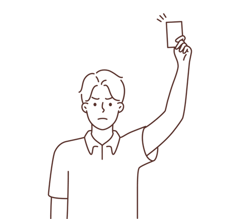 Male empire showing red card  Illustration