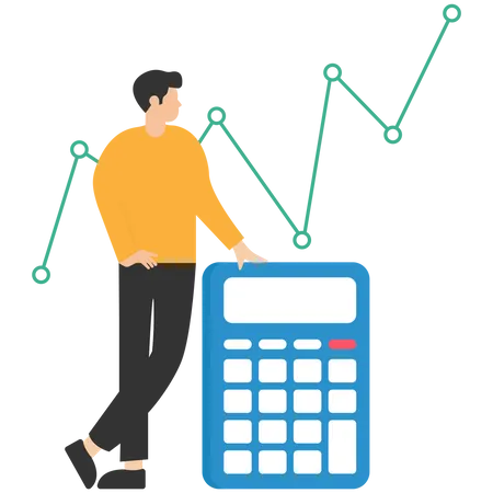 Cost Management Or Expense Analysis Business Strategy To Analyze And Reduce Cost To Gain More Profit Concept Smart Businessman Using Magnifying Glass To Analyze Cost Chart With Calculator Illustration