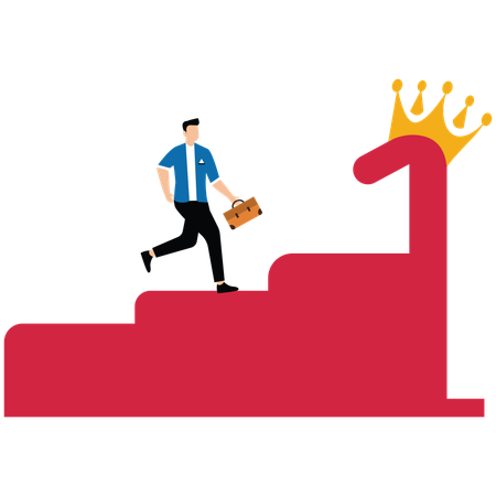 Male employee chasing the best  Illustration