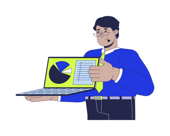 Male employee Doing data audit  Illustration