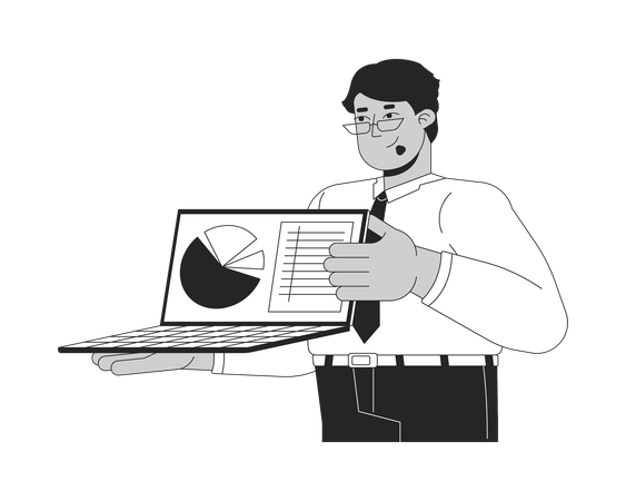 Male employee Doing data audit  Illustration