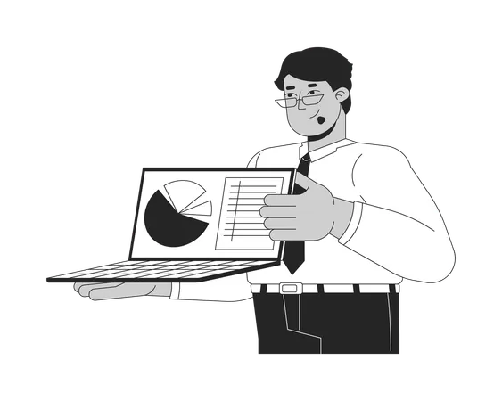 Male employee Doing data audit  Illustration