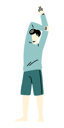 Male employee doing Office Exercise  イラスト