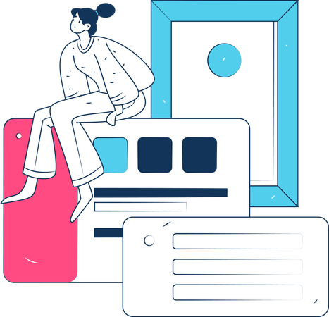 Male employee finding business solution  Illustration