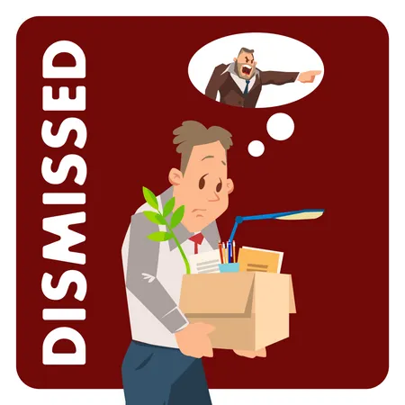 Male employee just got dismissed from job  イラスト