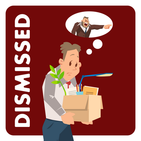 Male employee just got dismissed from job  Illustration